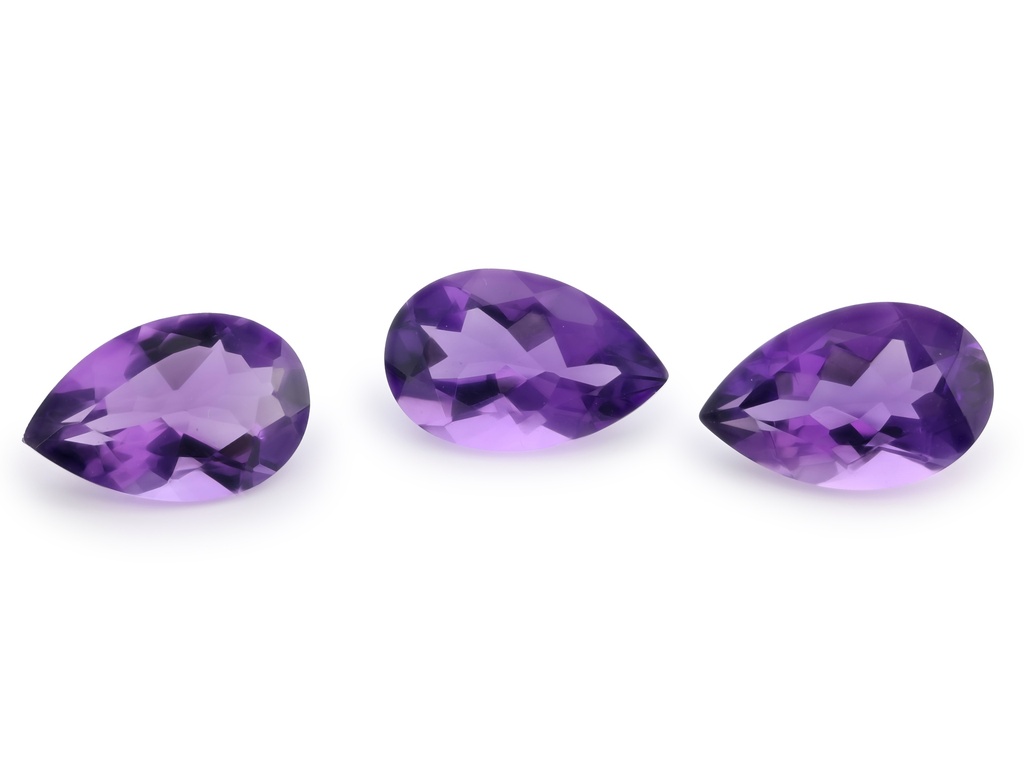 Amethyst 14x9mm Pear Shape Mid to Strong Colour 