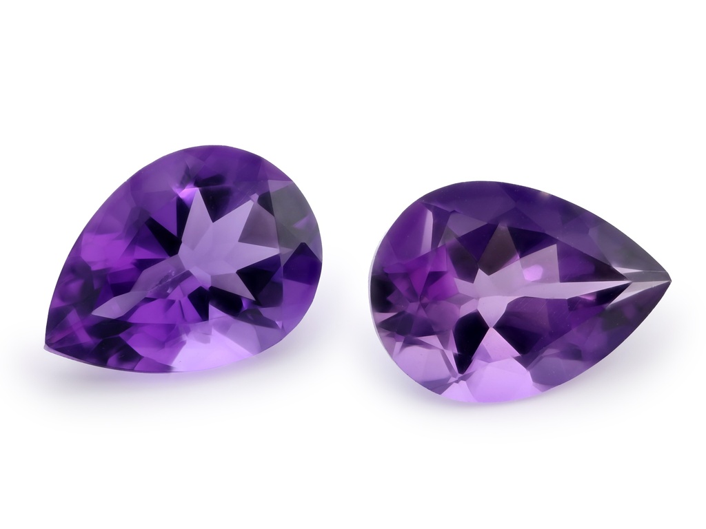 [QAPB1410M] Amethyst 14x10mm Pear Shape Mid to Strong Colour 