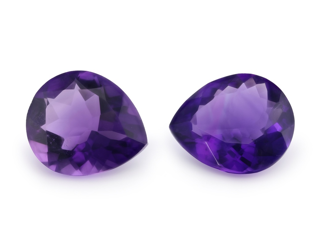 Amethyst 14x12mm Pear Shape Mid to Strong Colour 