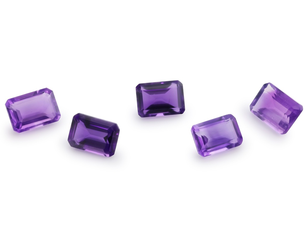 Amethyst 7x5mm Emerald Cut Mid to Strong