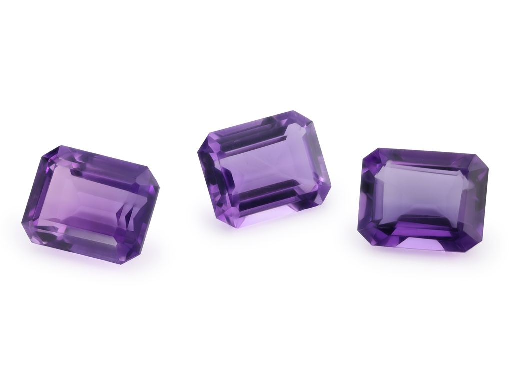 Amethyst Mid to Strong 10x8mm Emerald Cut