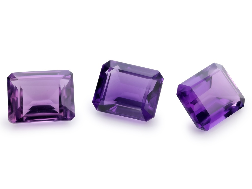 Amethyst Mid to Strong 11x9mm Emerald Cut
