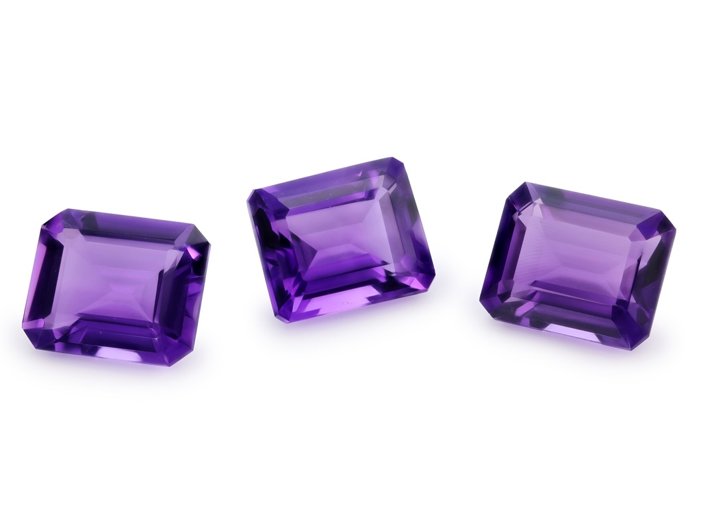 Amethyst Mid to Strong 12x10mm Emerald Cut
