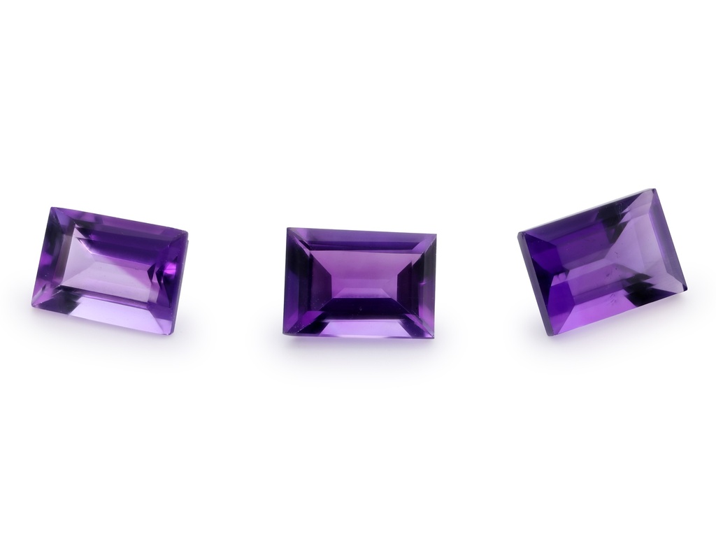 Amethyst 7x5mm Baguette Mid to Strong Colour 