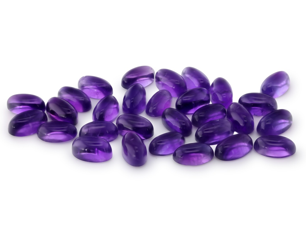 [QAVC0503M] Amethyst 5x3mm Oval Cabochon Mid to Strong Colour 
