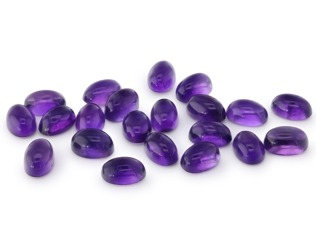 [QAVC0604M] Amethyst 6x4mm Oval Cabochon Mid to Strong Colour 