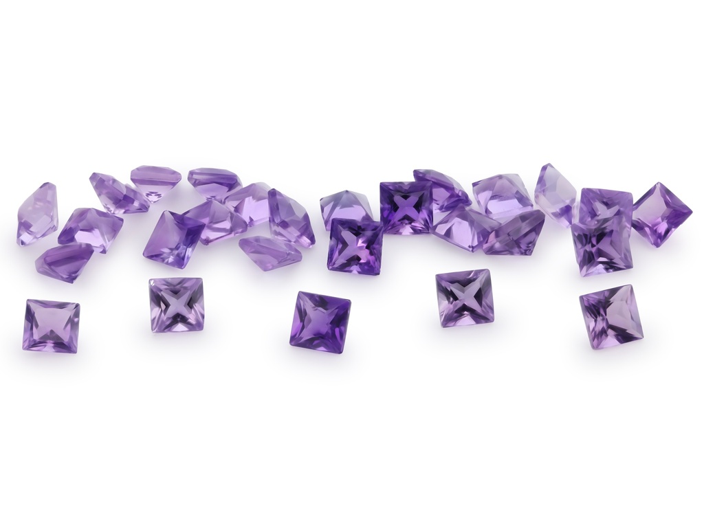 [QAQP0300M] Amethyst 3.00mm Princess Cut Mid to Strong Colour
