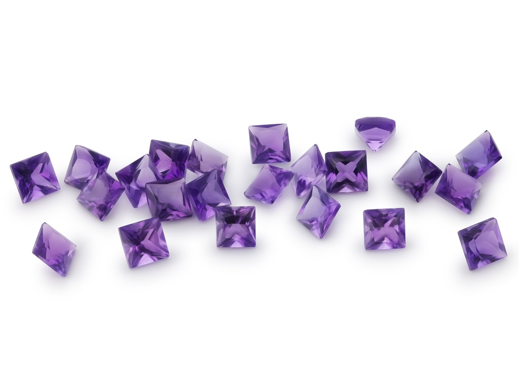 Amethyst 3.50mm Princess Cut Mid to Strong Colour