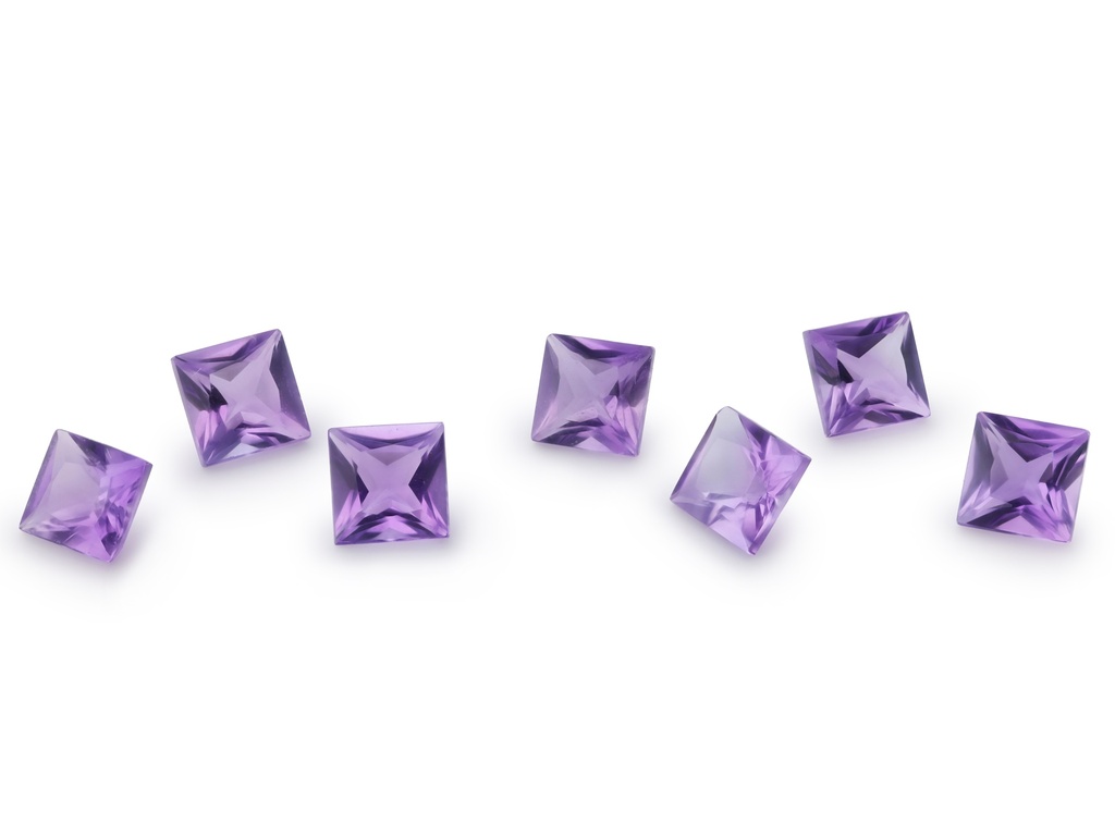 Amethyst 4.00mm Princess Cut Mid to Strong Colour