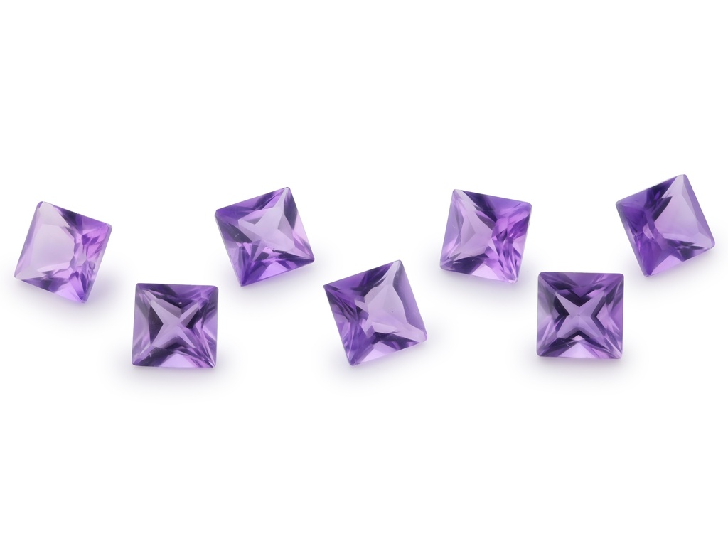Amethyst 5.00mm Princess Cut Mid to Strong Colour