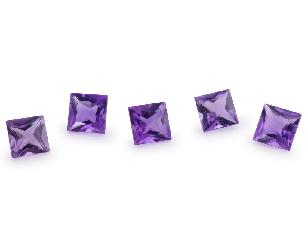 Amethyst 6.00mm Princess Cut Mid to Strong Colour