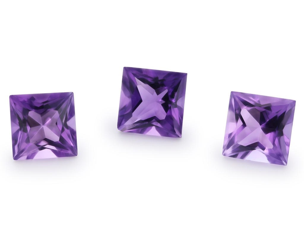 Amethyst 7.00mm Princess Cut Mid to Strong Colour