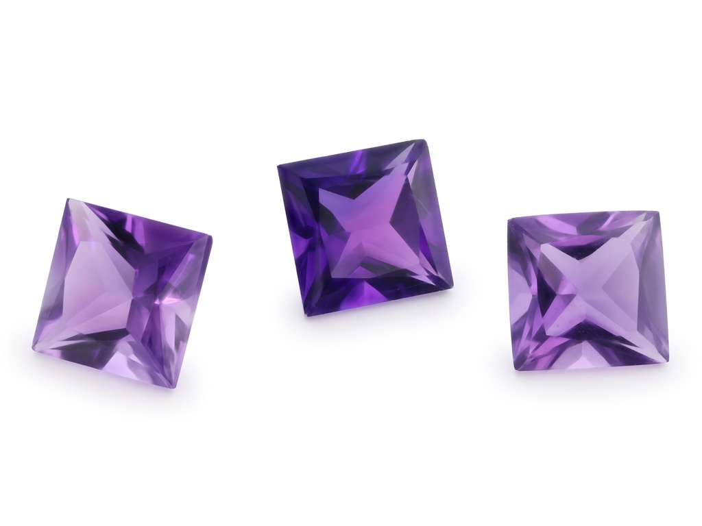 Amethyst 10mm Princess Cut Mid to Strong Colour