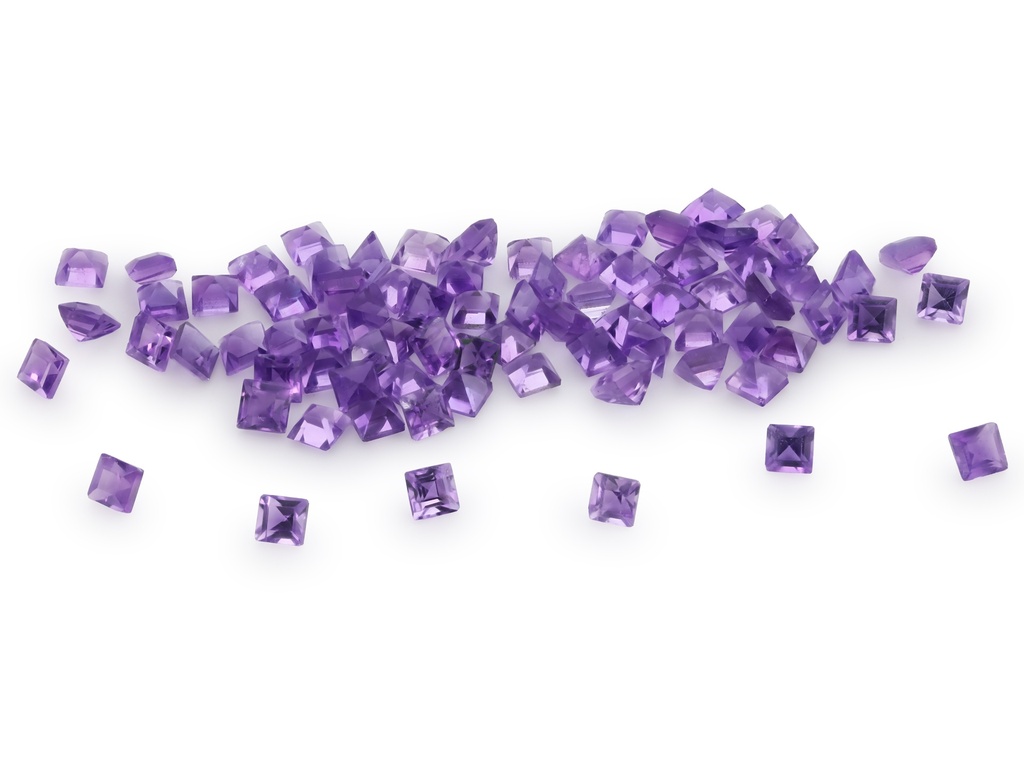 [QAQS0150M] Amethyst 1.50mm Carre Cut Mid to Strong Colour