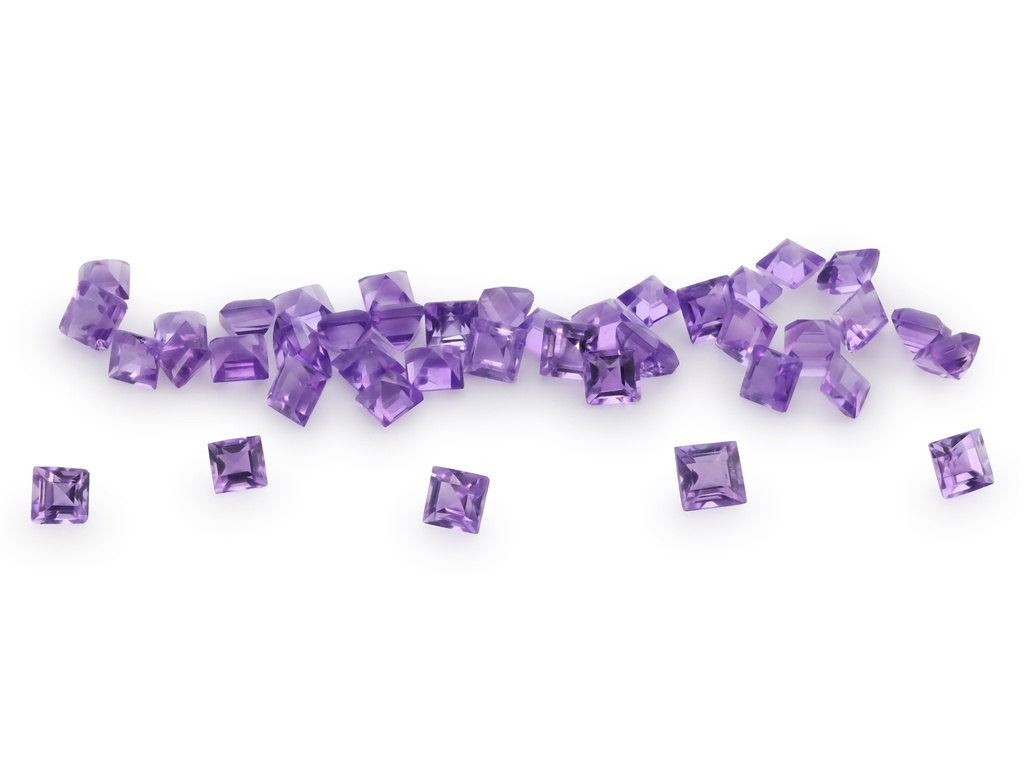 Amethyst 1.75mm Carre Cut Mid to Strong Colour