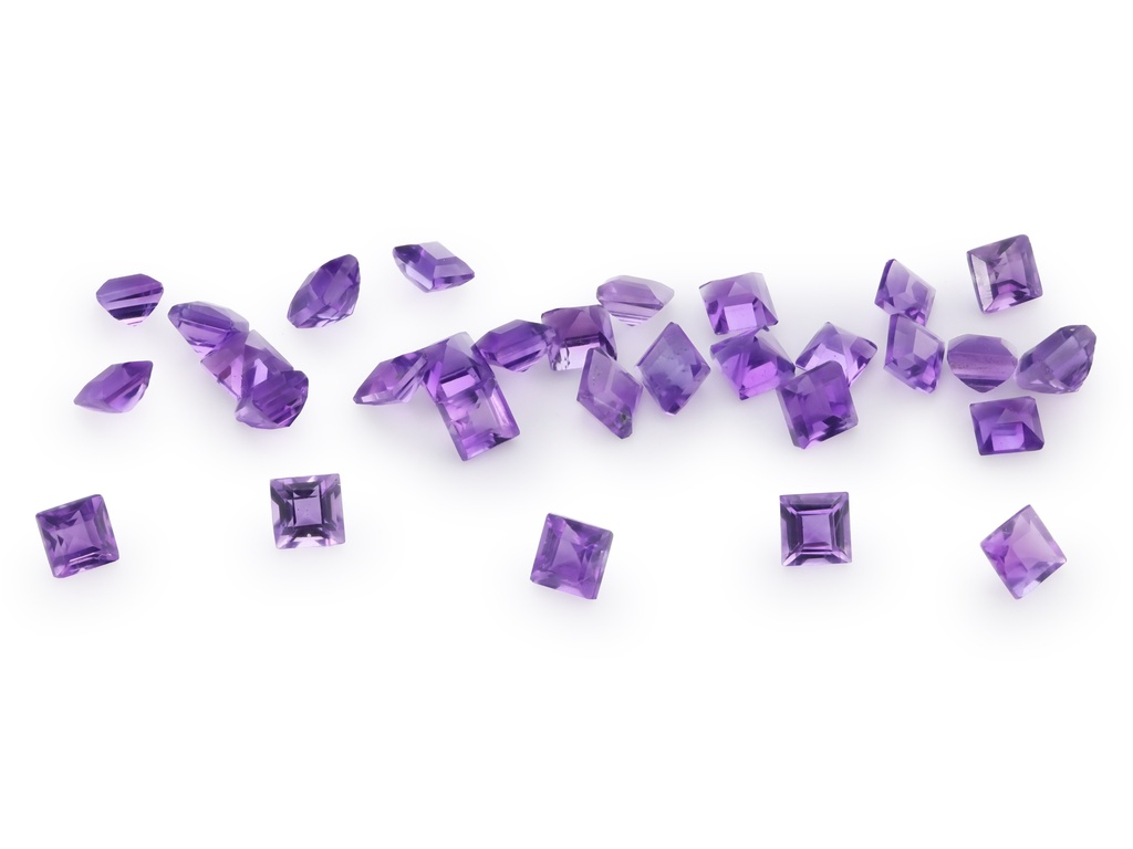 Amethyst 2.00mm Carre Cut Mid to Strong Colour