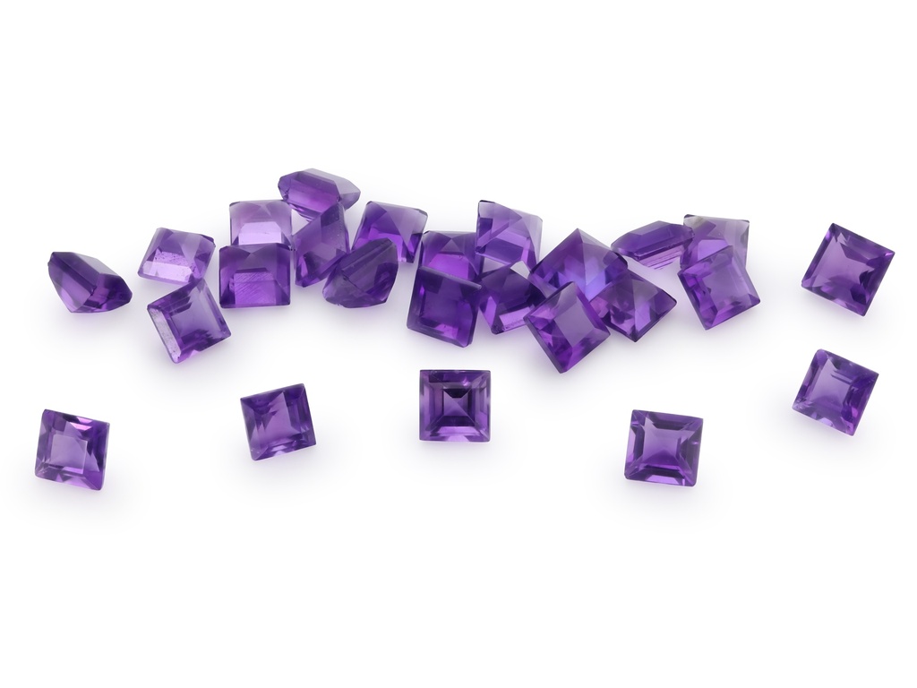 Amethyst 3.00mm Carre Cut Mid to Strong Colour