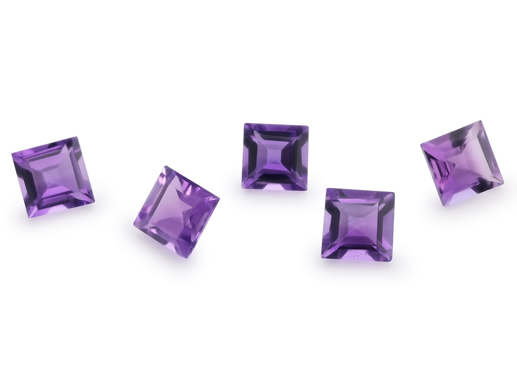 Amethyst 6.00mm Carre Cut Mid to Strong Colour