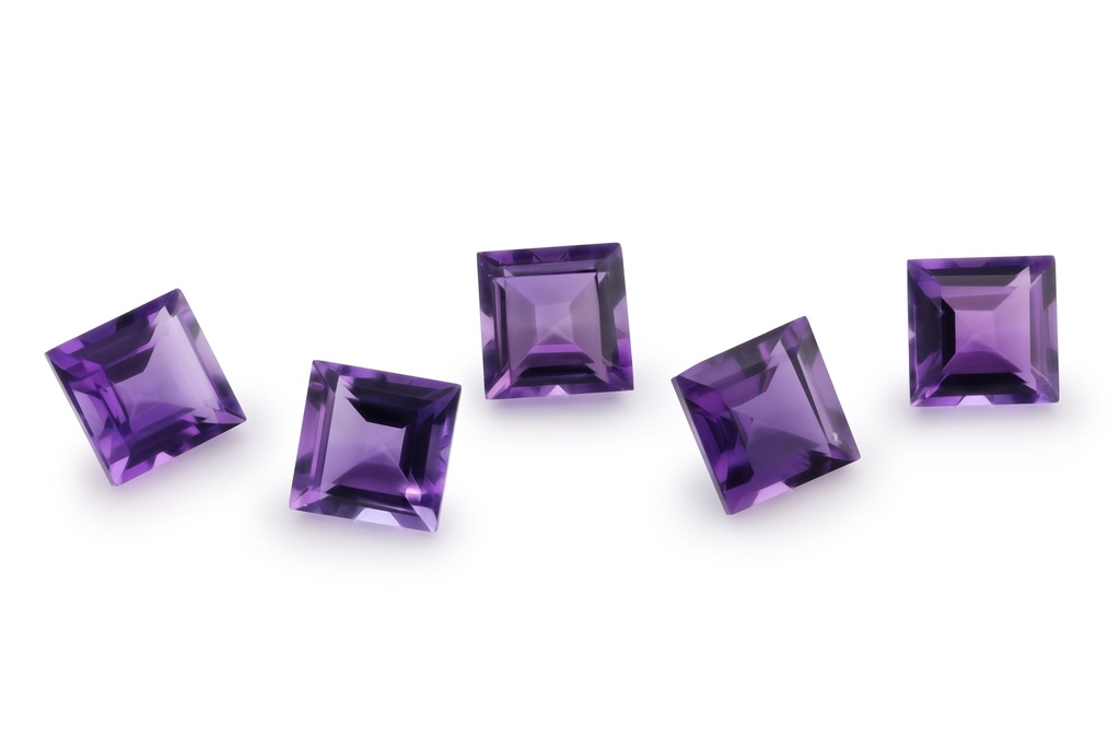 Amethyst 7.00mm Carre Cut Mid to Strong Colour
