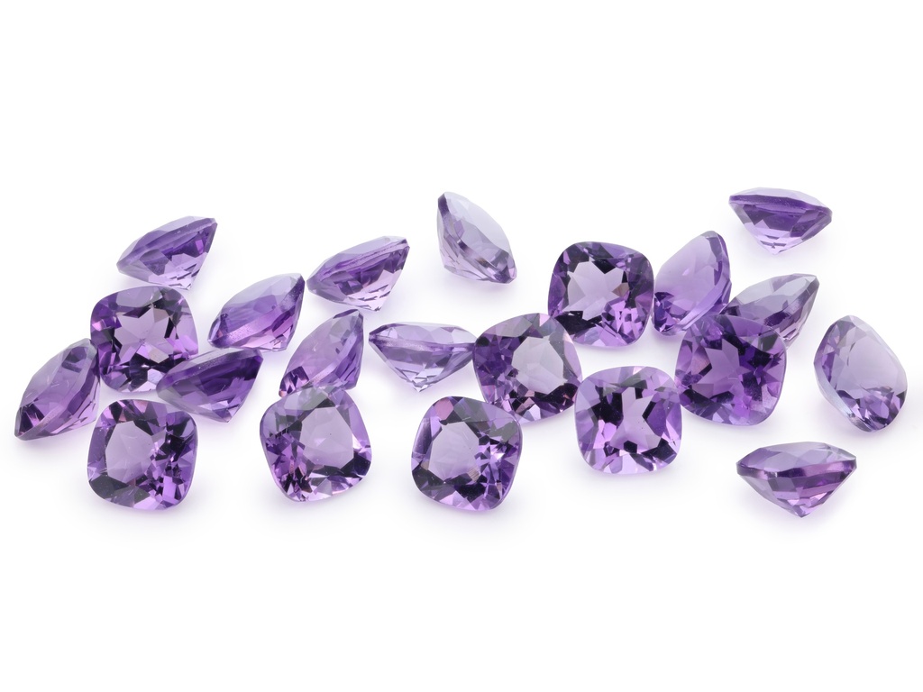 Amethyst 6.00mm Square Cushion Mid to Dark