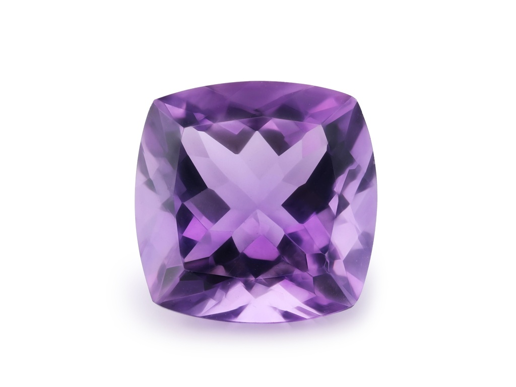 Amethyst 14mm Square Cushion Mid to Dark