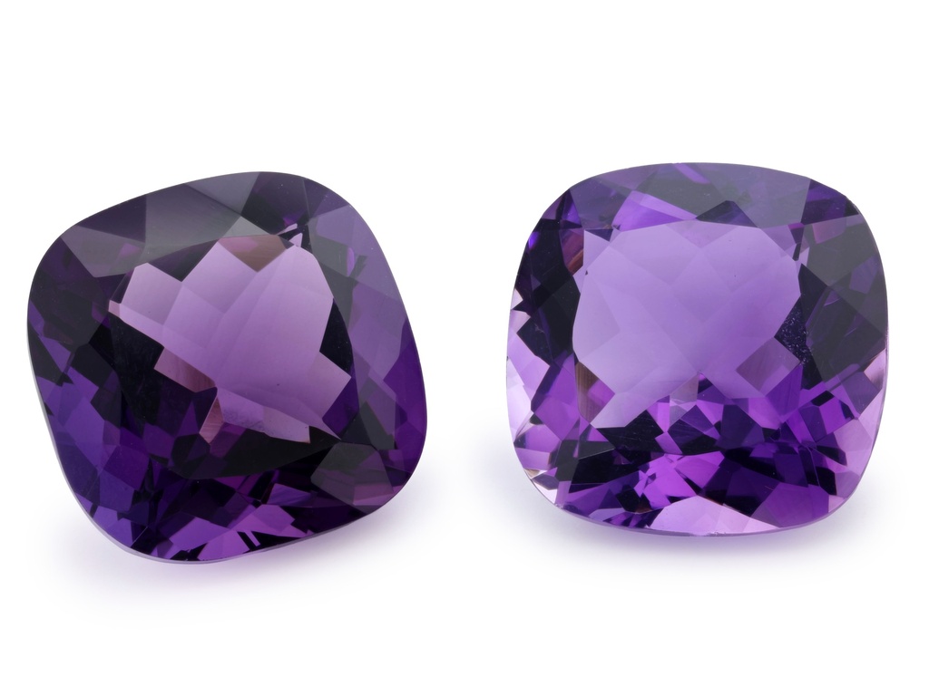 Amethyst 16mm Square Cushion Mid to Dark