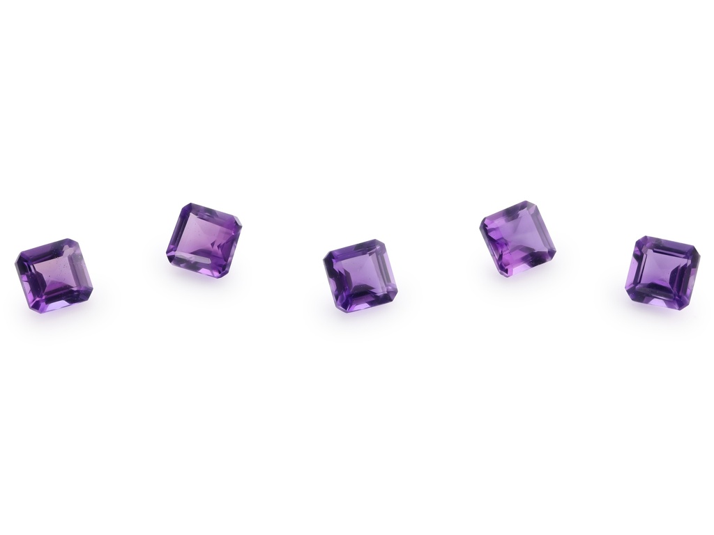 Amethyst 4.00mm Square Emerald Cut Mid to Strong Colour 