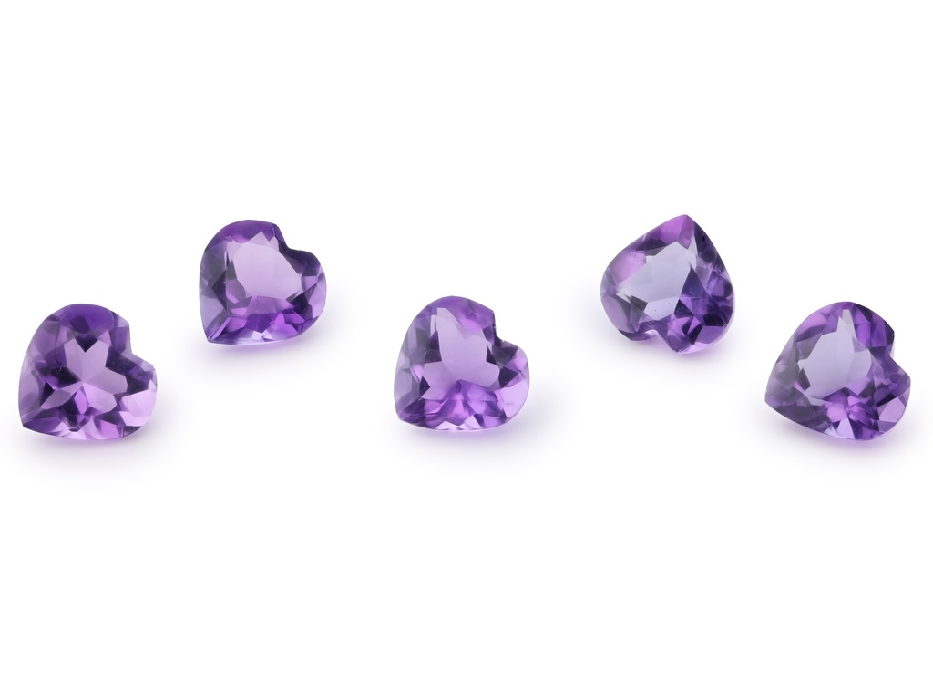 Amethyst 7.00mm Heart Shape Mid to Strong Colour 