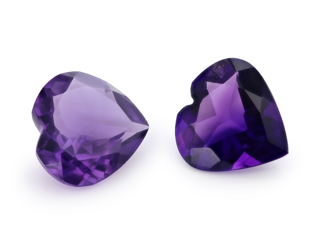 [QAHB1300M] Amethyst 13mm Heart Shape Mid to Strong Colour 