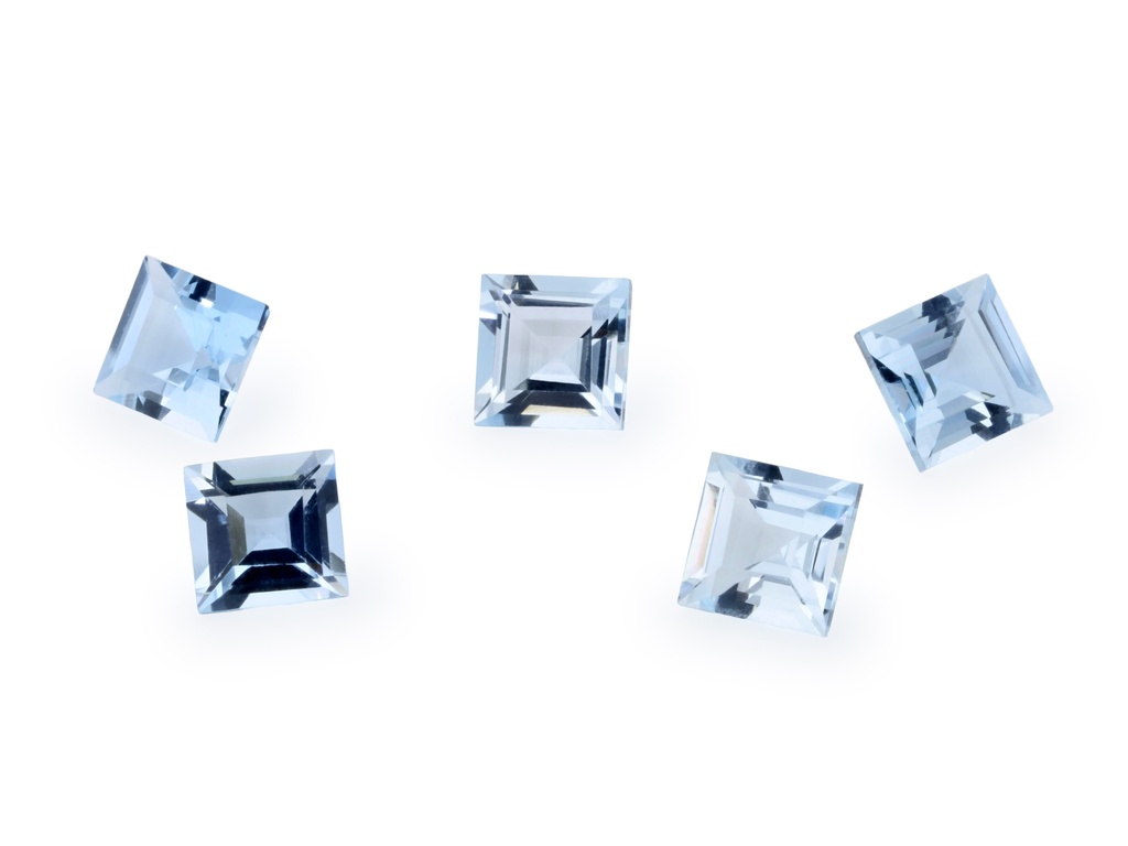 Aquamarine 3.50mm Carre Cut Light Blue