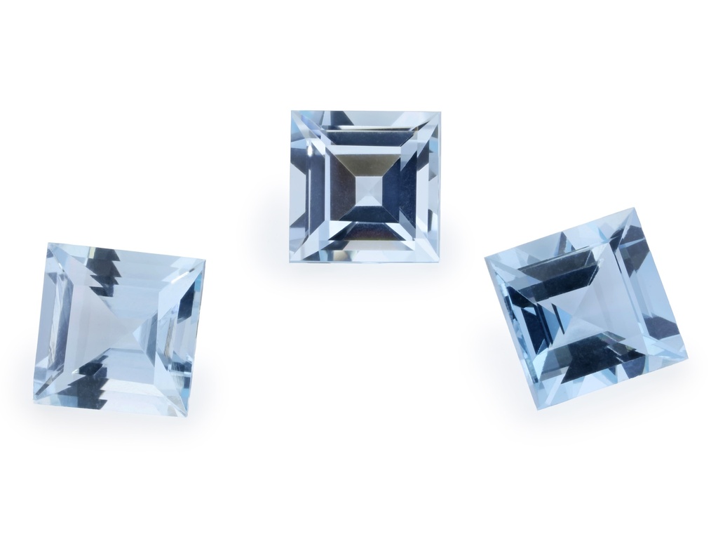 Aquamarine 6.00mm Carre Cut Light Blue