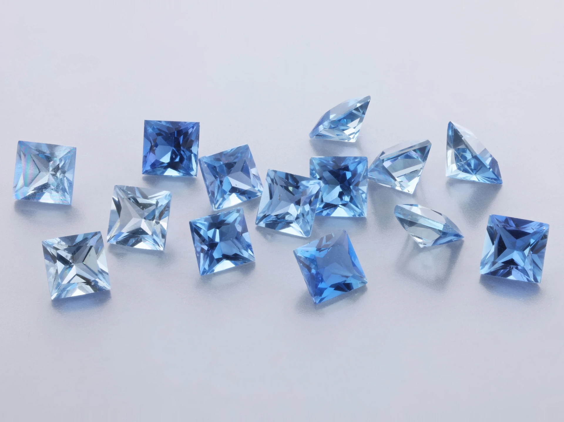 Aquamarine 3.00mm Princess Cut Dark Blue