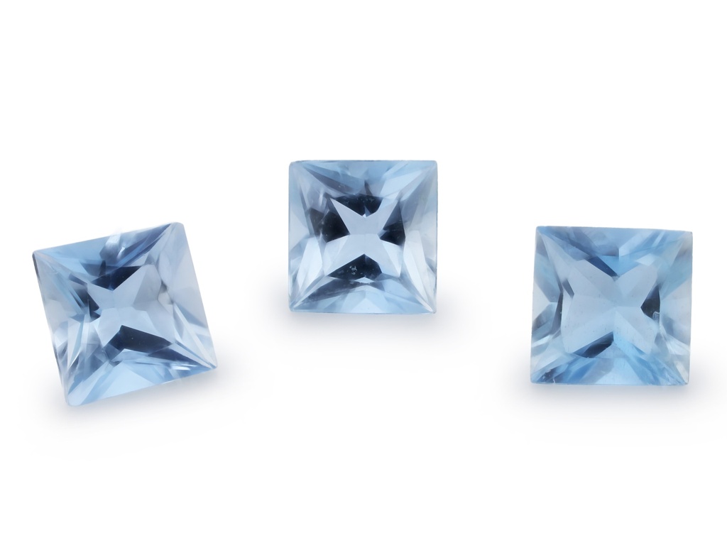 Aquamarine 3.50mm Princess Cut Mid Blue