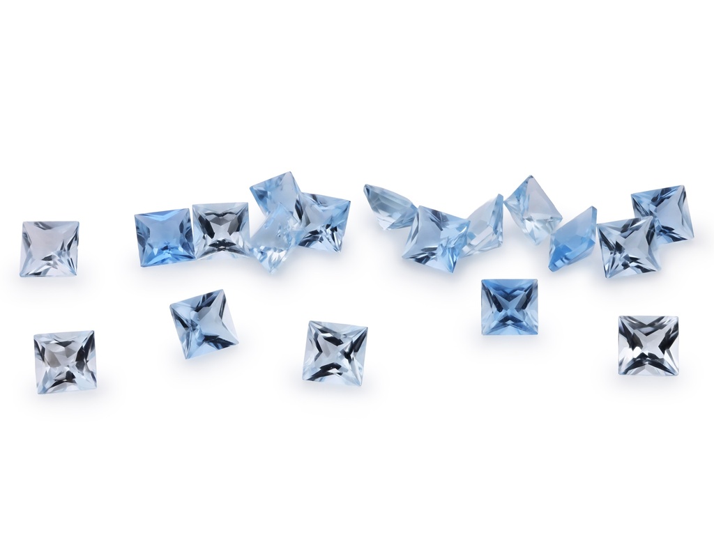 Aquamarine 3.50mm Princess Cut Light Blue
