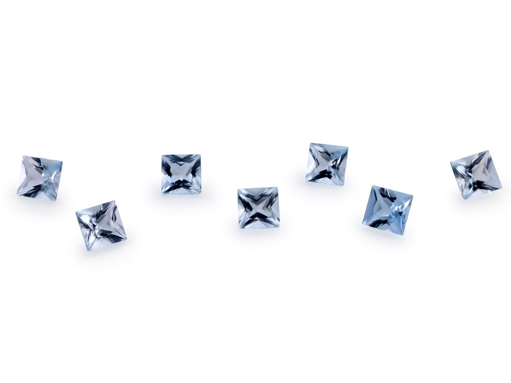 Aquamarine 3.00mm Princess Cut Light Blue