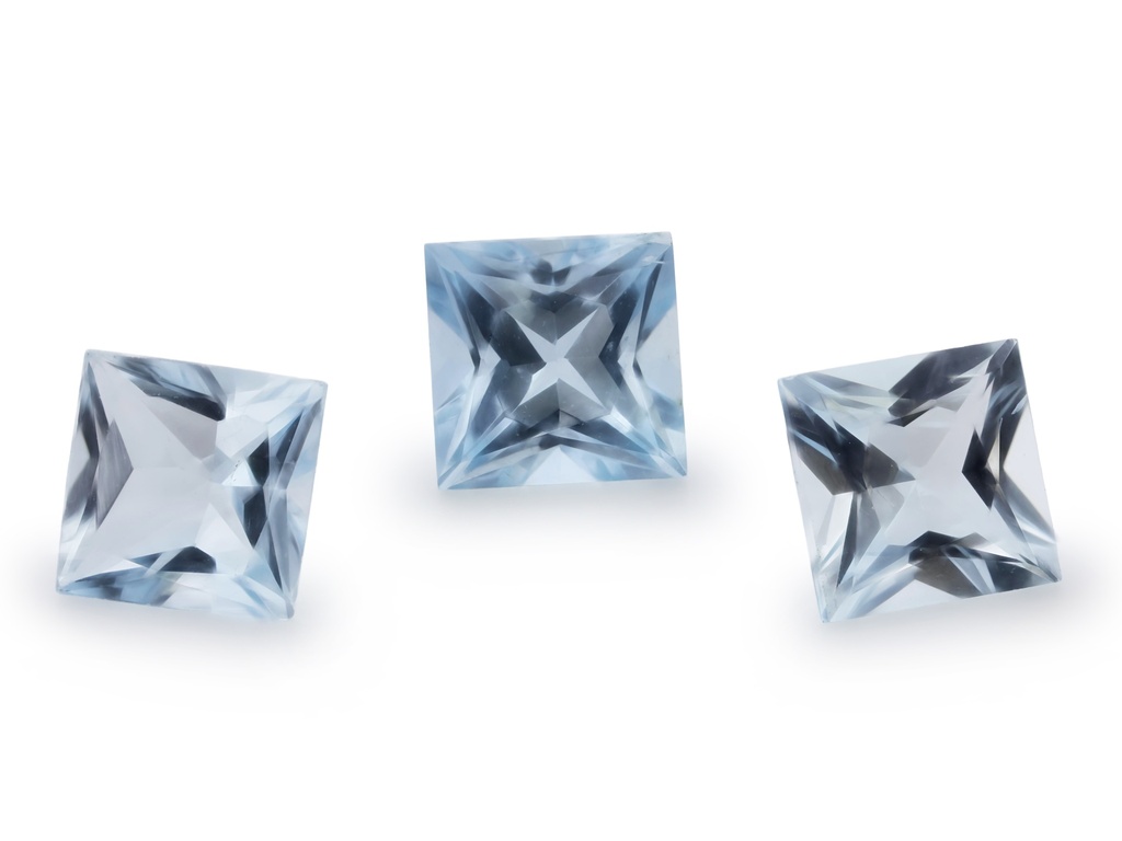 Aquamarine 5.00mm Princess Cut Mid Blue
