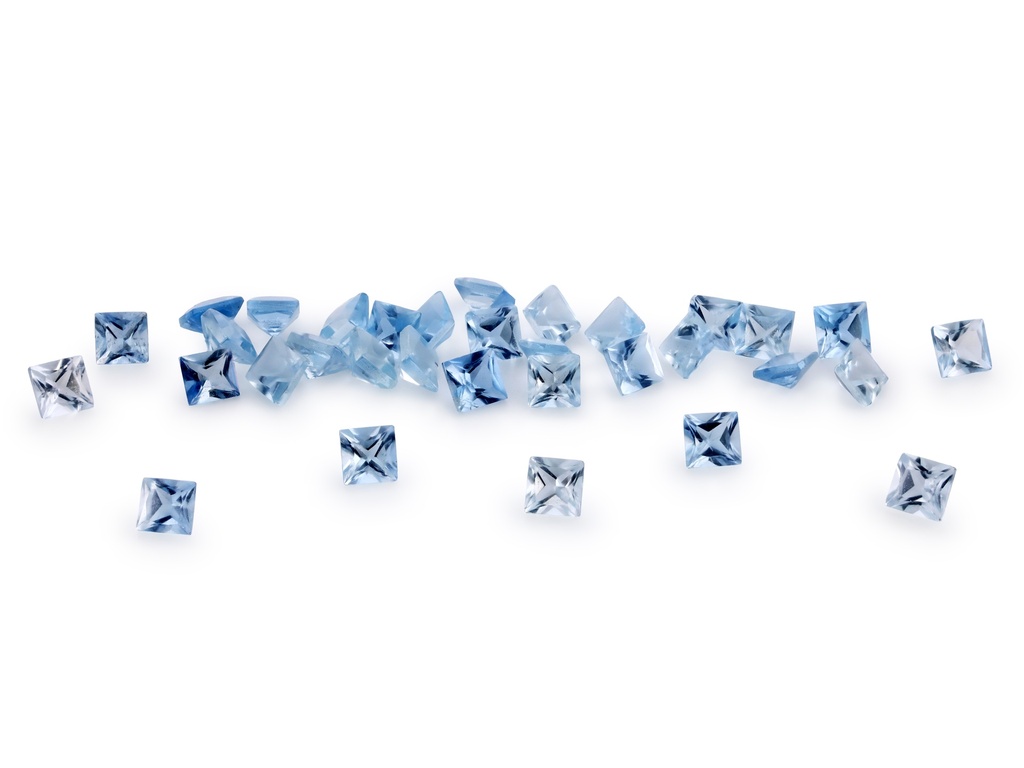 Aquamarine 2.25mm Princess Cut Mid Blue