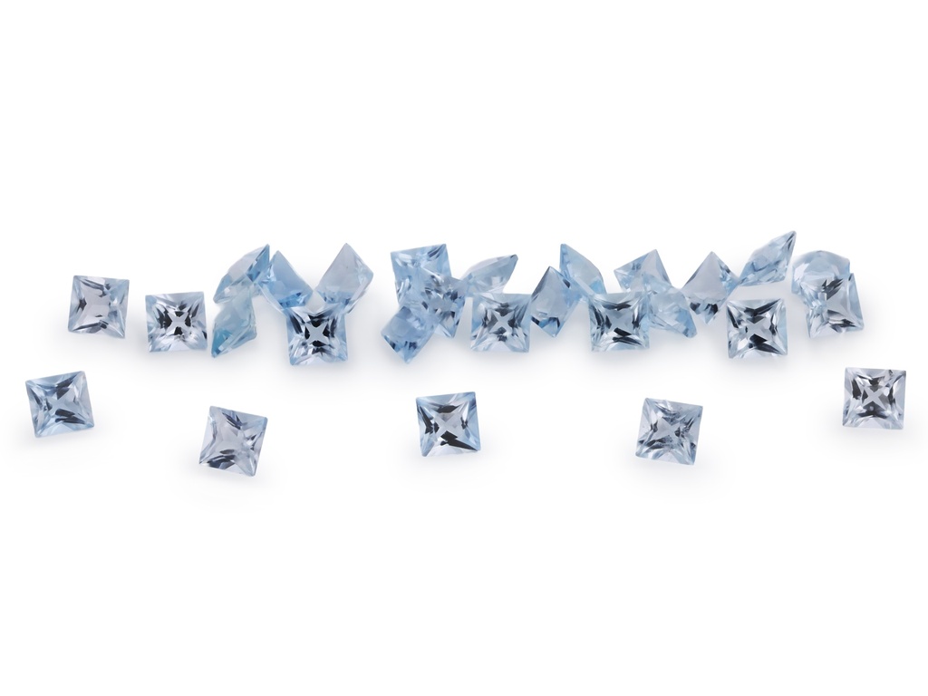 Aquamarine 2.50mm Princess Cut Light Blue