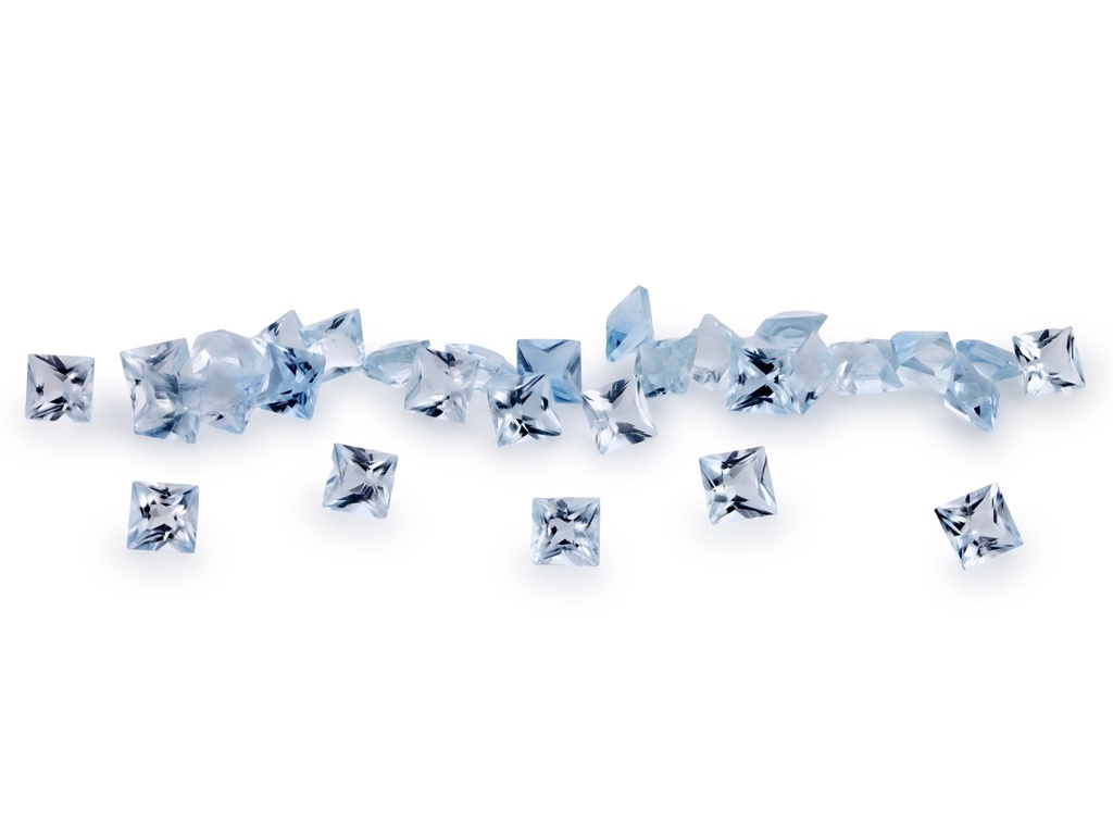 Aquamarine 2.00mm Princess Cut Light Bright Blue