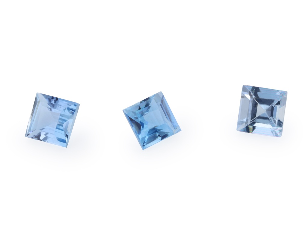 Aquamarine 2.50mm Carre Cut Dark Blue