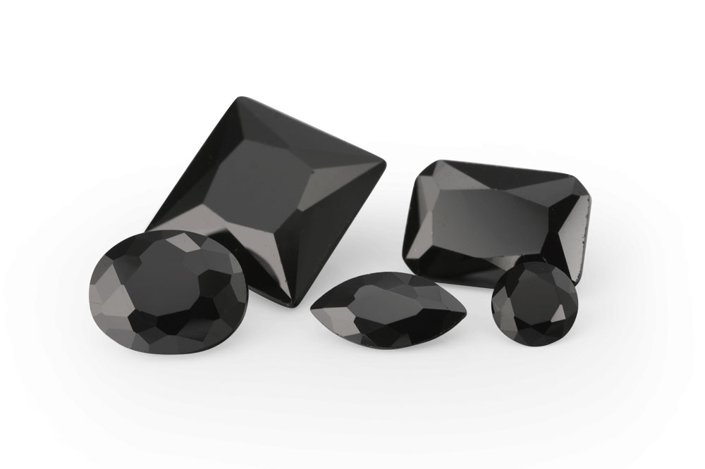 Cubic Zirconia 5x3mm Radiant Emerald Cut Black