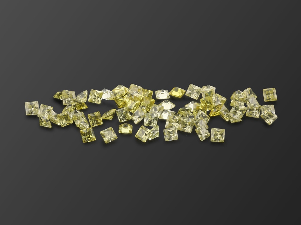 Cubic Zirconia 2.00mm Princess Cut Yellow