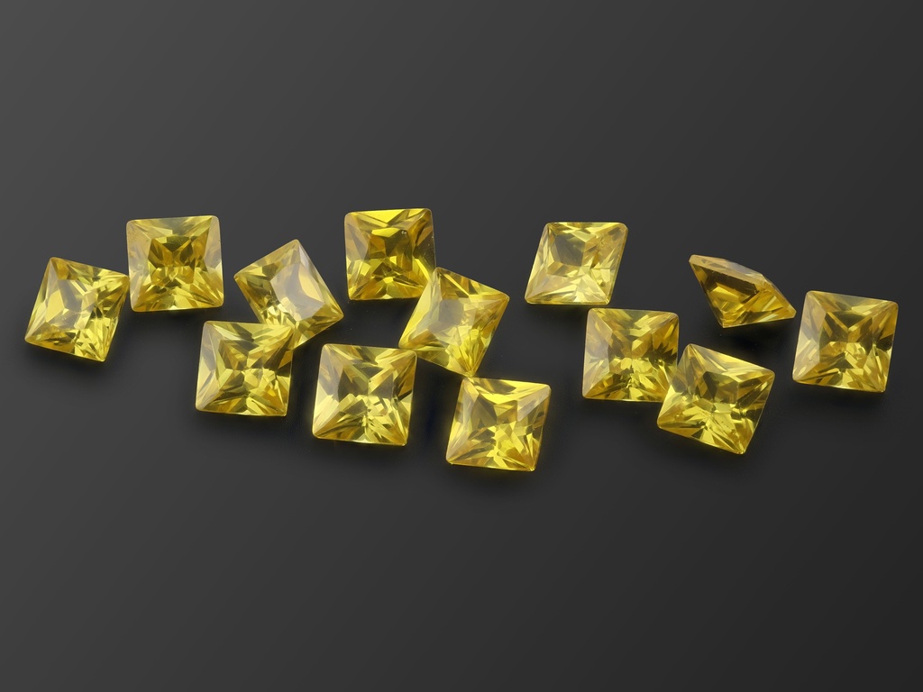 Cubic Zirconia 5.50mm Princess Cut Yellow