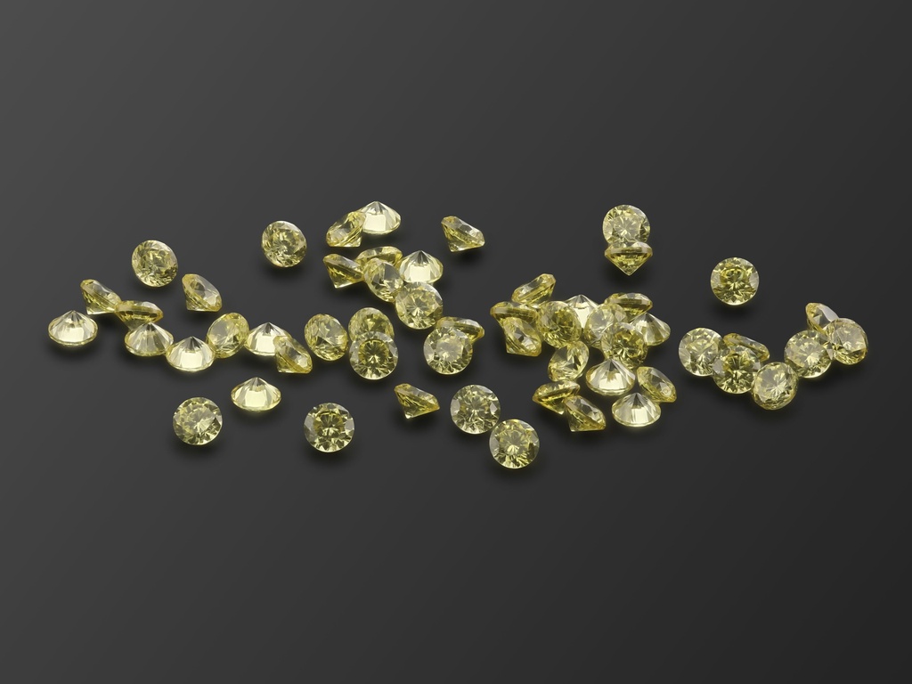 Cubic Zirconia 1.25mm Round Yellow
