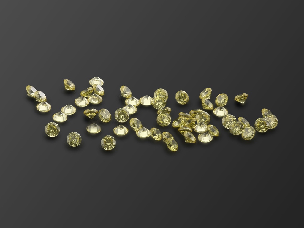 Cubic Zirconia 1.50mm Round Yellow