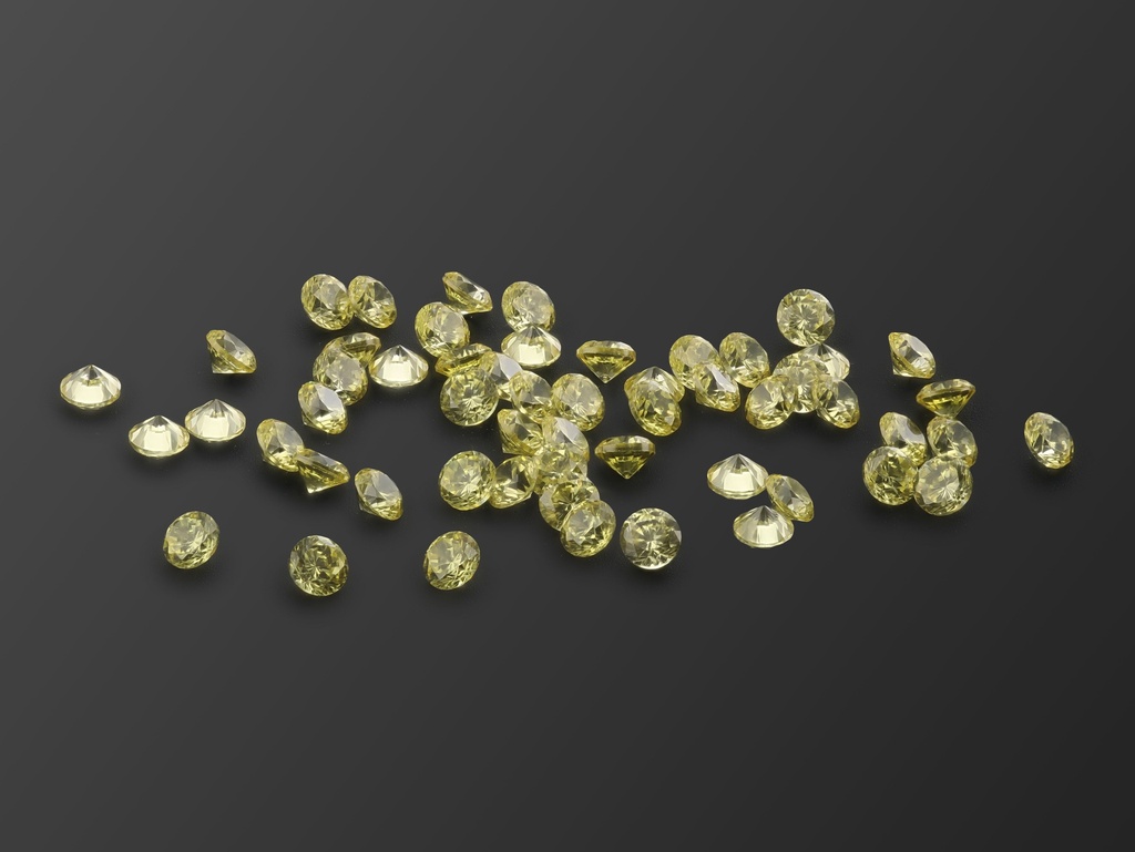 Cubic Zirconia 1.75mm Round Yellow