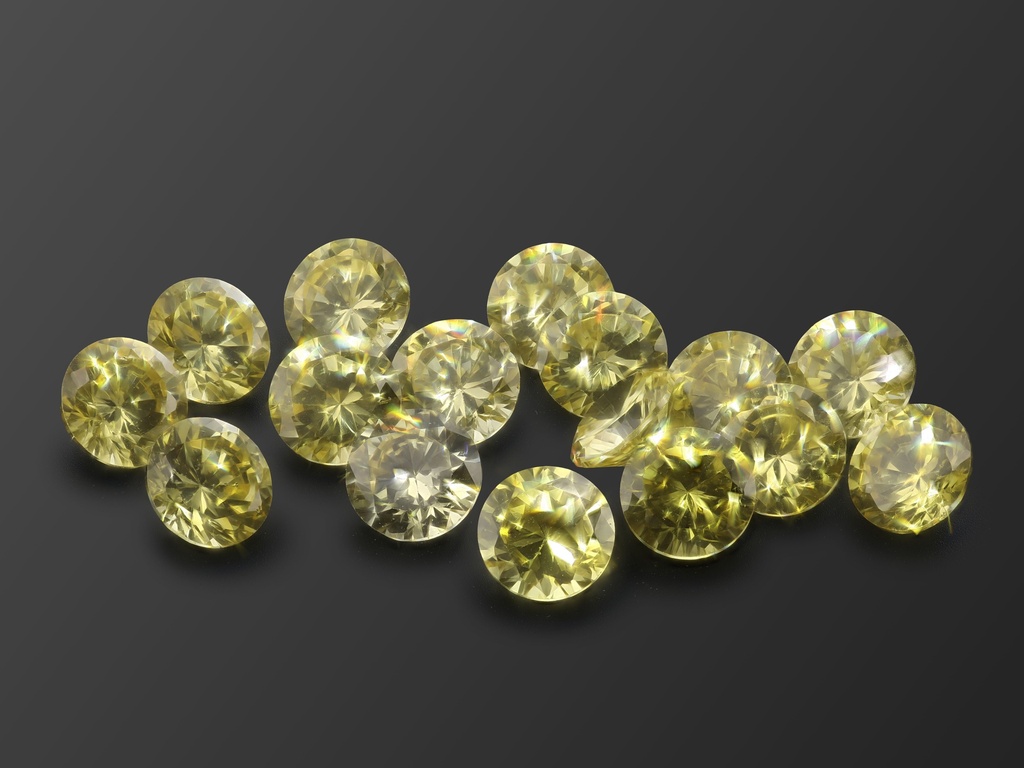 Cubic Zirconia 6.00mm Round Yellow