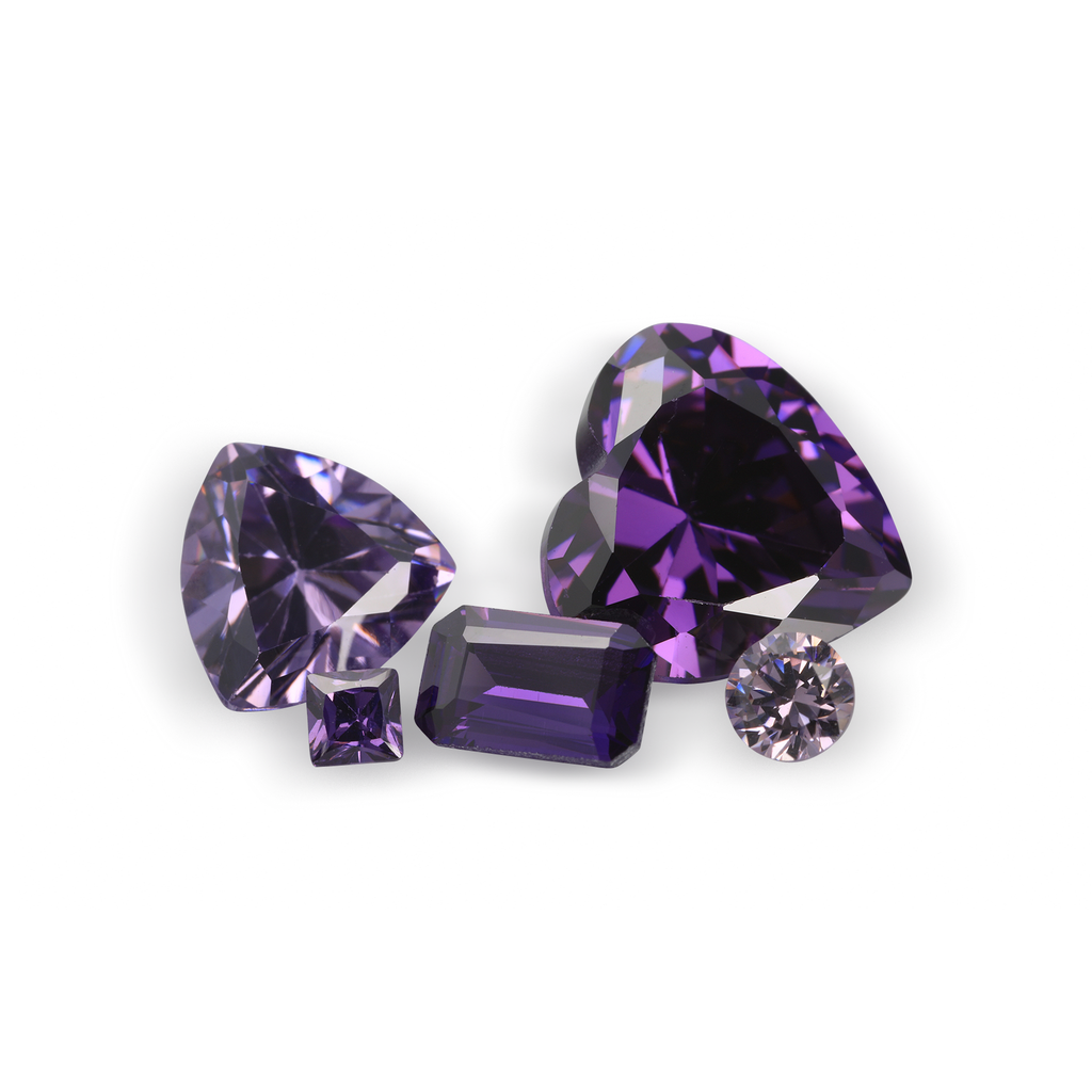 Cubic Zirconia 12x10mm Oval Purple