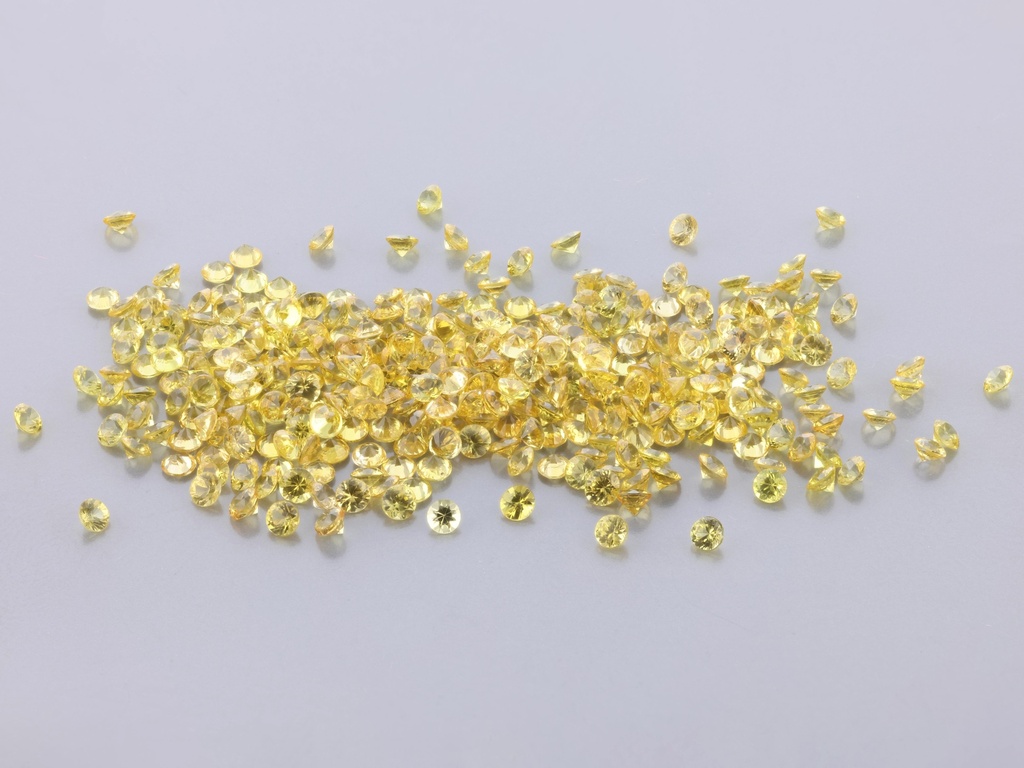 Yellow Sapphire 1.75mm Round Diamond Cut