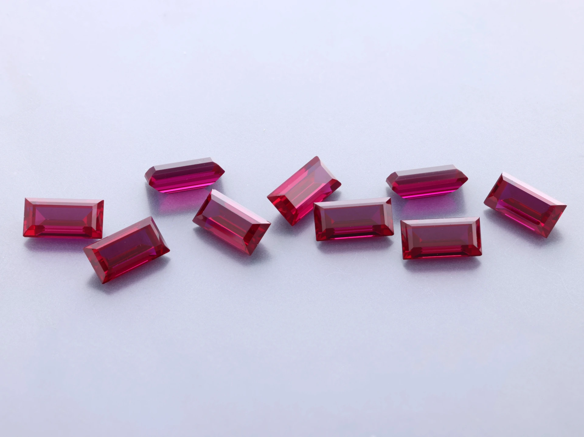 [RSDSB-0603] Synthetic/Lab Grown Ruby Dark Red 6x3mm Baguette Signity